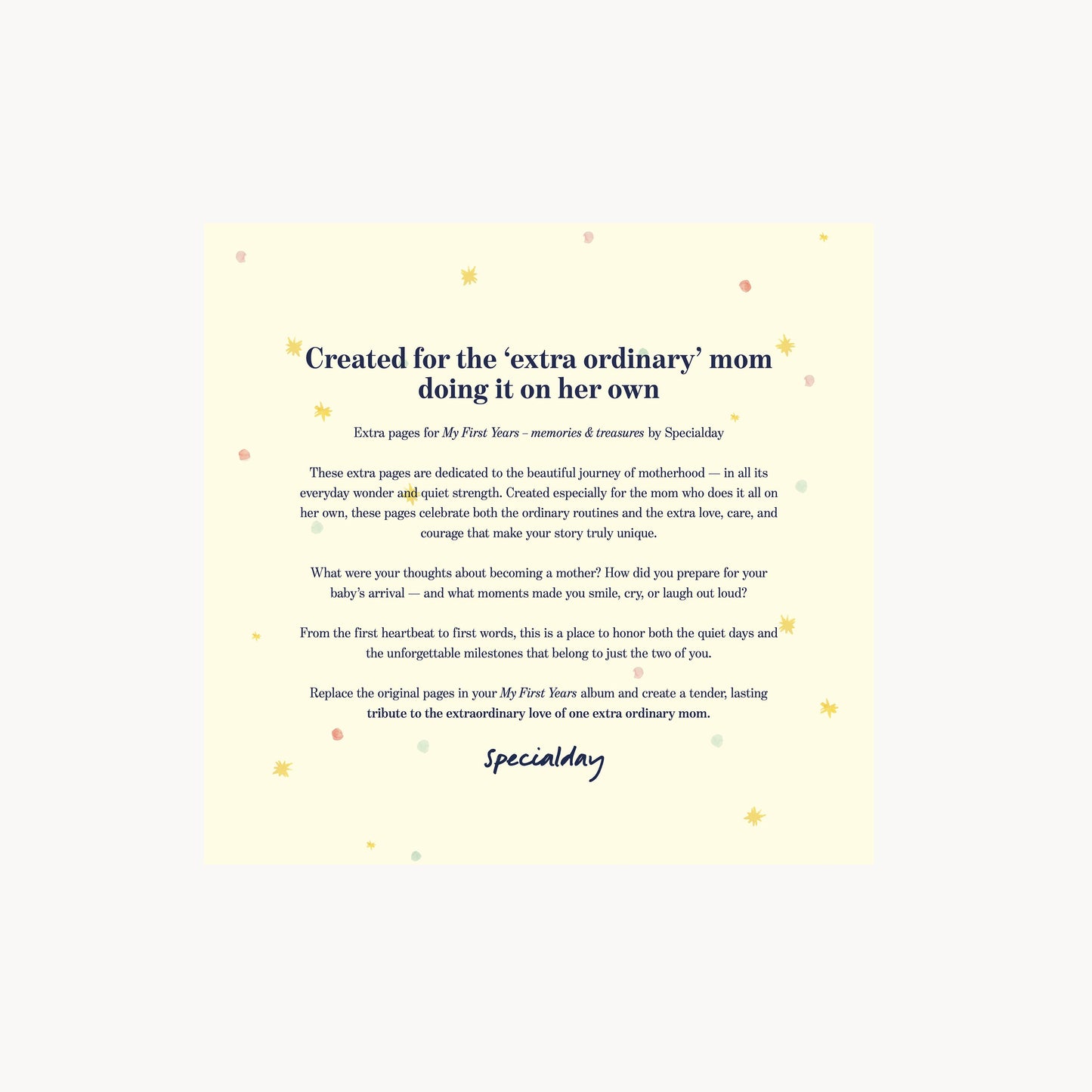 extra pages – for the 'extra ordinary' mom