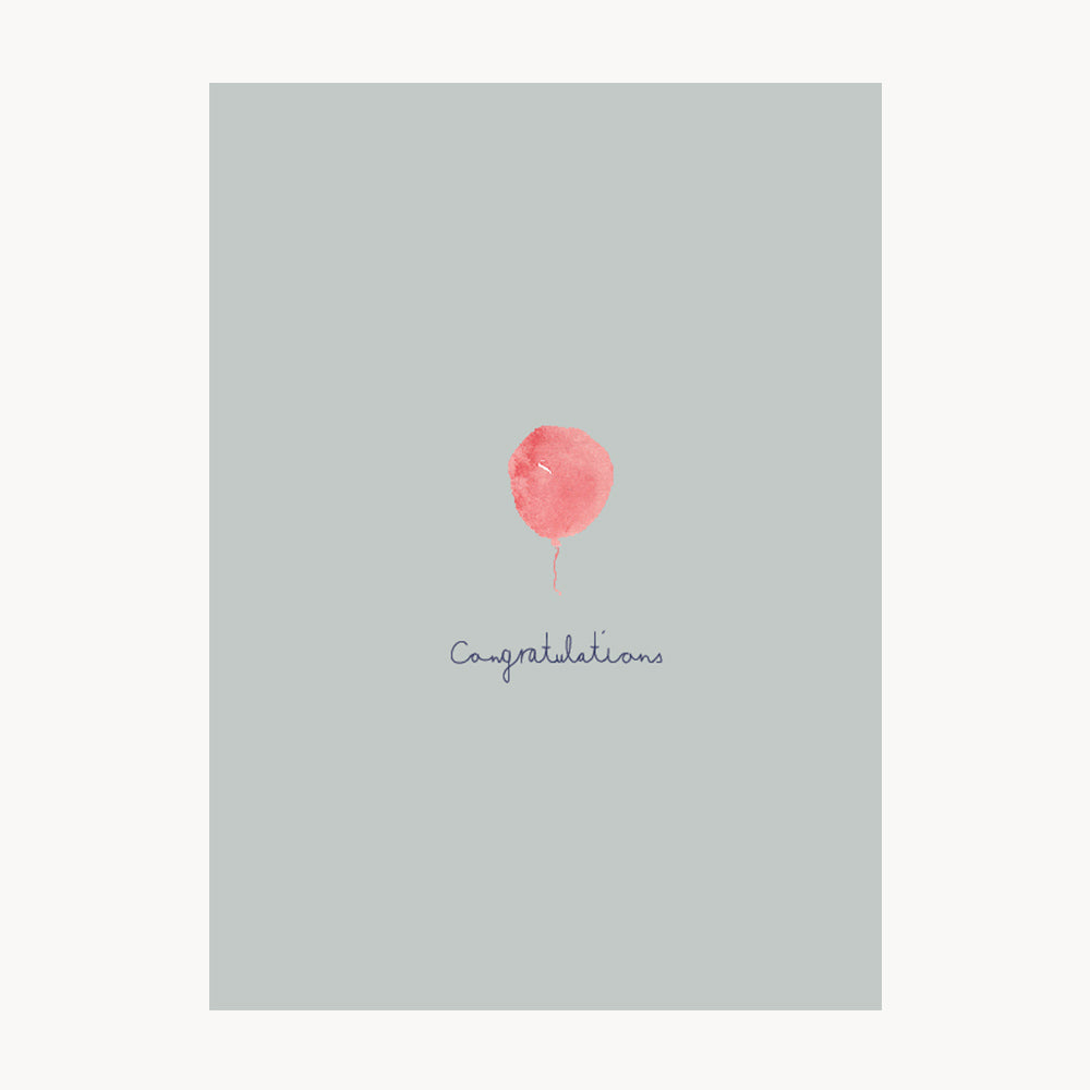 card – congratulations – rose balloon
