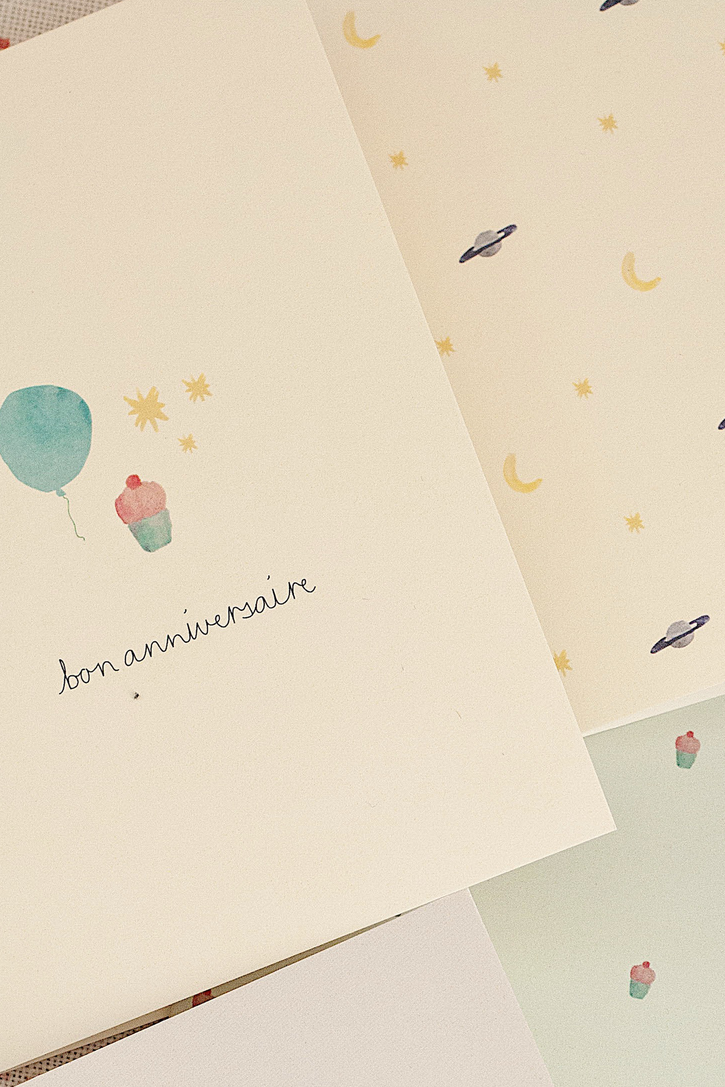 card - bon anniversaire - blue balloon
