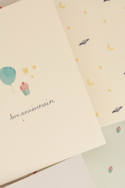 card - bon anniversaire - blue balloon