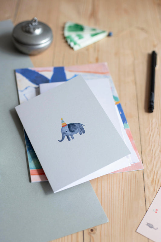 card - festive elphant