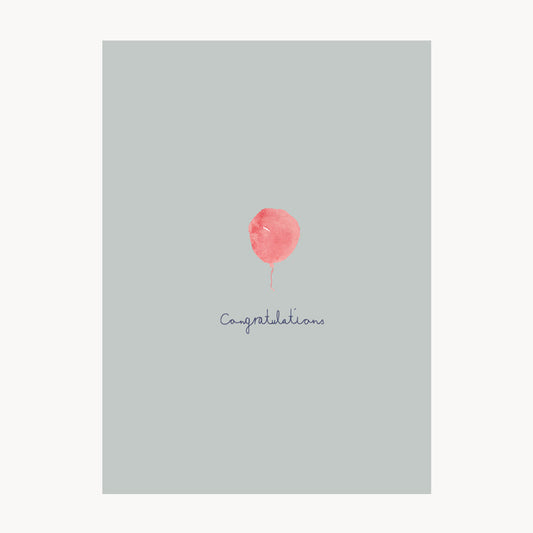 card – congratulations – rose balloon