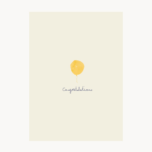 card – congratulations – yellow balloon